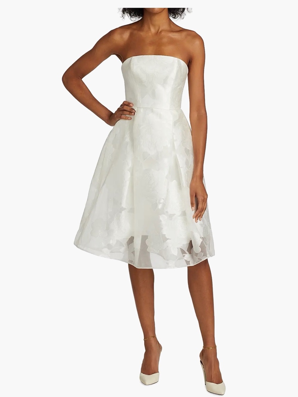 NWT Amsale Rose Fil Coupe Fit & Flare Strapless Dress
